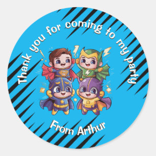 Adesivo Super heróis do partido Crianças super heróis iden