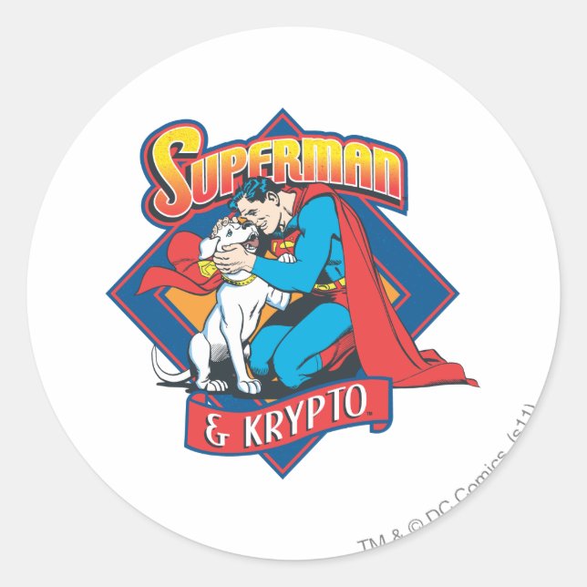 Adesivo Super-homem com Krypto (Frente)