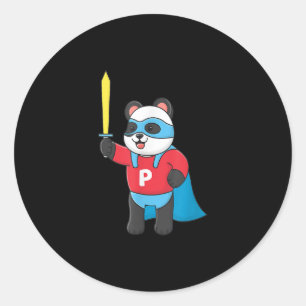Adesivo Super Panda Bonita Vestindo Uma Máscara E Segurand