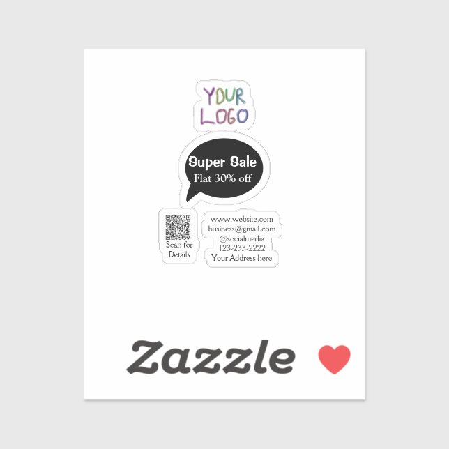 Adesivo super sale business discount scan QR code details  (Folha)