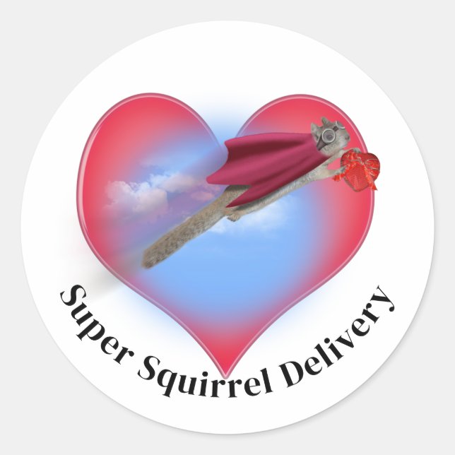 Adesivo Super Squirrel Delivery Valentine's Day (Frente)