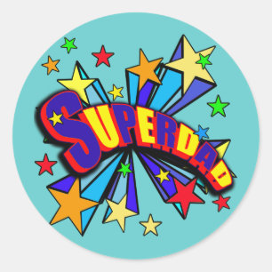 Adesivo SuperDad! com estrelas e design dos desenhos
