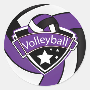 Adesivo Superestrela de Volei Roxo, Branco e Preto