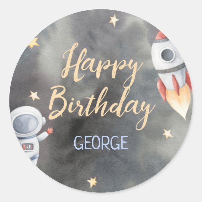 Adesivo Superfície do Cupcake de Entrega do Espaço Astrona (Frente)