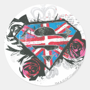 Adesivo Supergirl British Flag and Roses