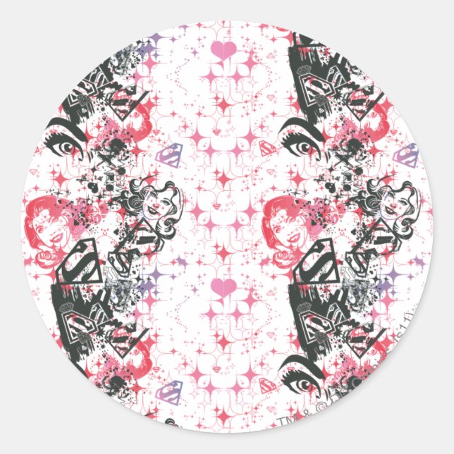 Adesivo Supergirl Collage Pattern (Frente)
