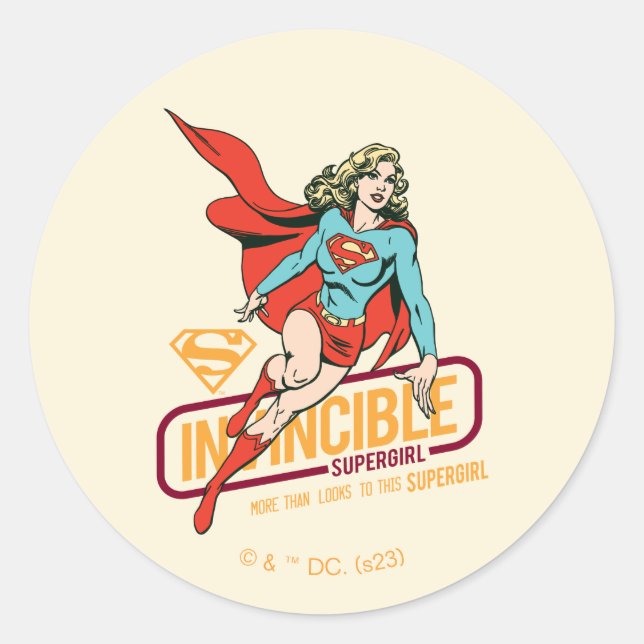 Adesivo Supergirl Invencível - Gráfico Retroativo (Frente)