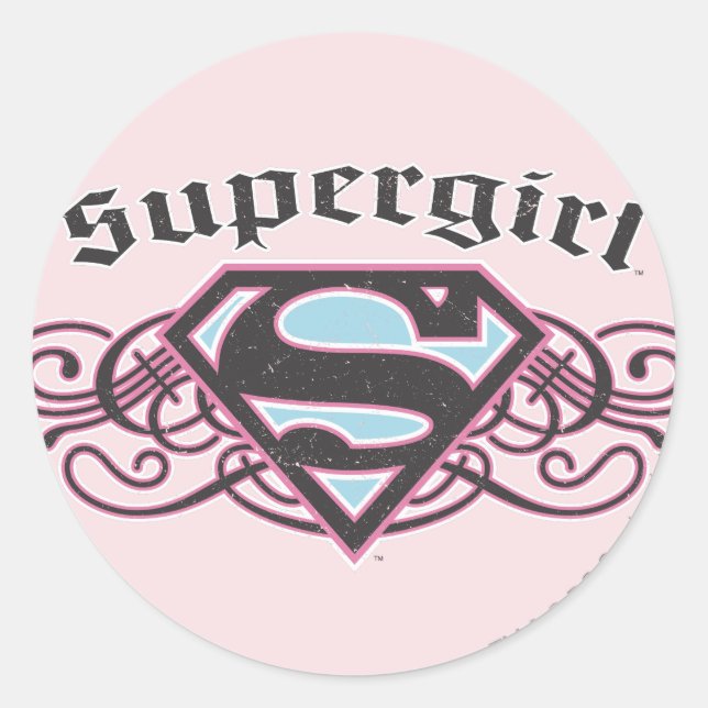 Adesivo Supergirl Pin Strips Black and Pink (Frente)