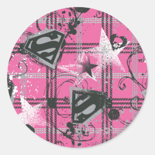 Adesivo Supergirl Pink Splatter Square