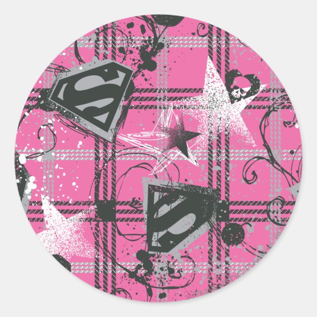 Adesivo Supergirl Pink Splatter Square (Frente)