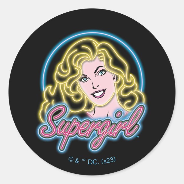 Adesivo Supergirl Retro Neon Lights Graphic (Frente)