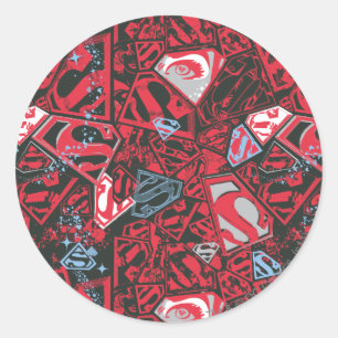 Adesivo Supergirl Stary Red Pattern