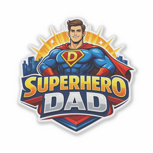 Adesivo Superhero Dad Sticker (Frente)