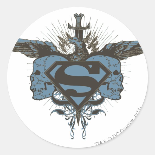 Adesivo Superman Estilizado | Crânios - Logotipo Azul (Frente)