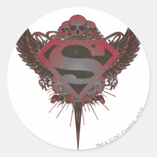 Adesivo Superman Estilizado   Logotipo Caveira e Asas