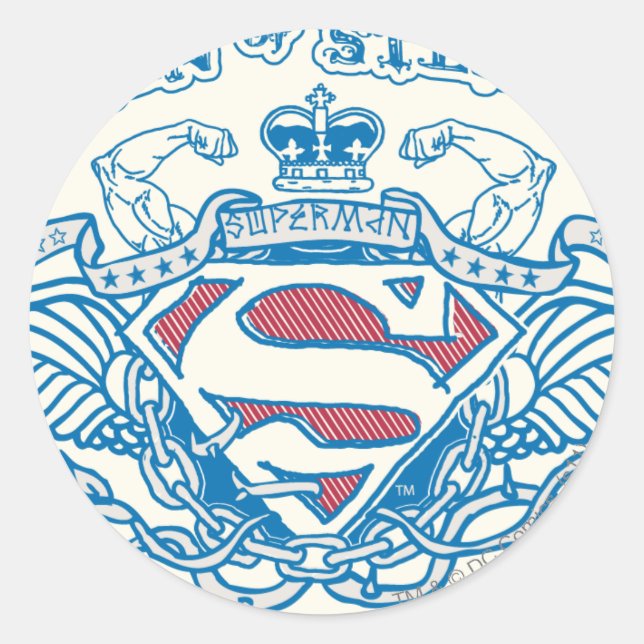 Adesivo Superman Estilizado | Logotipo das Asas e Armas (Frente)