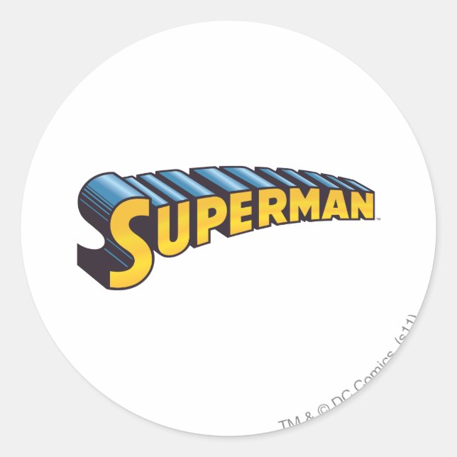 Adesivo Superman | Logotipo de nome clássico (Frente)