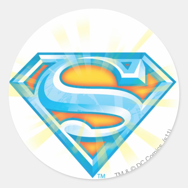 Adesivo Superman S-Shield | Logotipo azul e laranja (Frente)