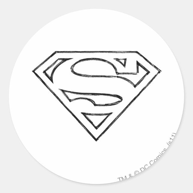 Adesivo Superman S-Shield | Logotipo preto Simples (Frente)