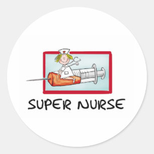 Adesivo supernurse - enfermeira cómico dos desenhos