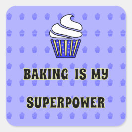 Adesivo Superpotência de panificação de cupcake azul