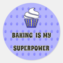 Adesivo Superpotência de panificação de cupcake azul
