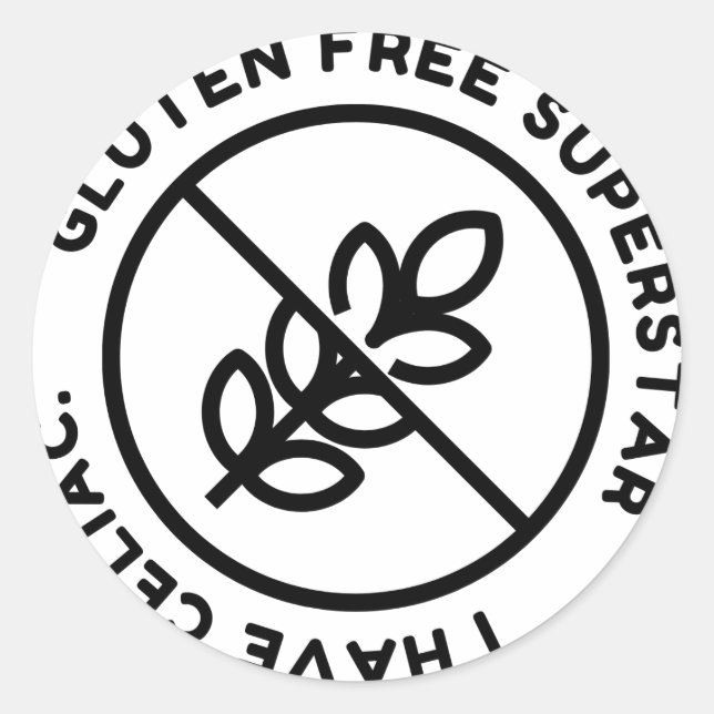 Adesivo Superstar Livre De Glúten - Tenho Rótulos Celiac B (Frente)