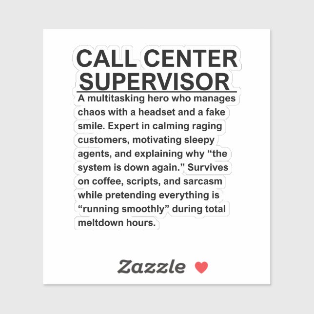 Adesivo supervisor de call center (Folha)