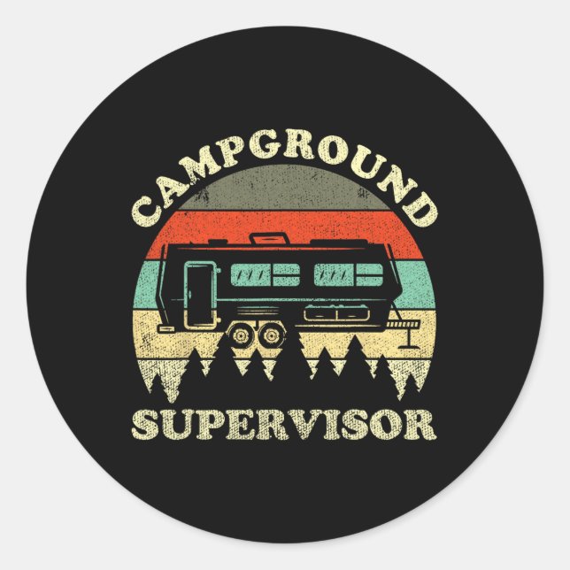 Adesivo Supervisor de Camping Familiar Marido Mulher (Frente)