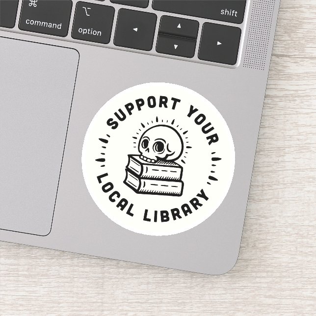 Adesivo Suportar a biblioteca local (Detalhe)