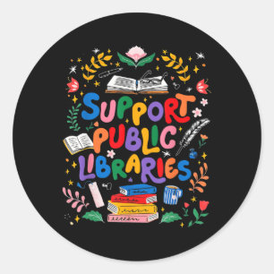 Adesivo Suportar Bibliotecas Públicas Bookworm Leitura Liv