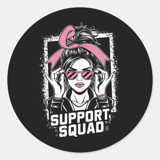 Adesivo Suportar Cancer da Mama do Guerreiro Rosa-Rosa-Tro (Frente)