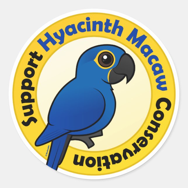 Adesivo Suporte à Conservação Hyacinth Macaw (Frente)