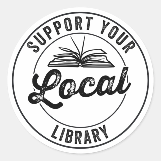 Adesivo suporte a sua biblioteca local (Frente)