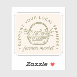 Adesivo Suporte ao cottagecore do mercado local de agricul