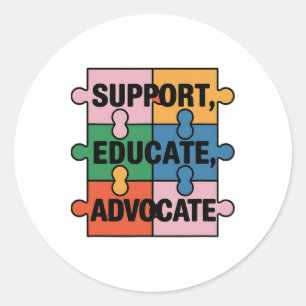 Adesivo Suporte ao Educate Advocate Quebra-cabeça Piece Au