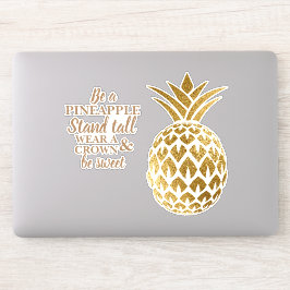 Adesivo Suporte de abacaxi dourado Fique ereto Use coroa S