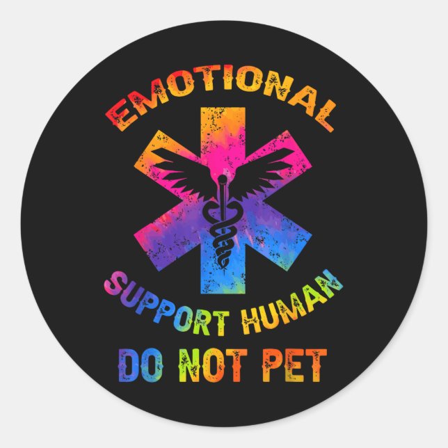 Adesivo Suporte Emocional Humano Não Pet Tie Dye (Frente)