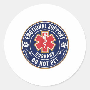 Adesivo Suporte Emocional Marido Não Pet Service Dog L