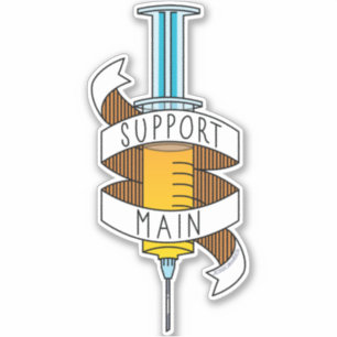 Adesivo Suporte para jogadores Seringa de desenho amarelo 