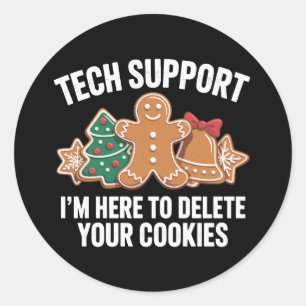 Adesivo Suporte Técnico Aqui Para Excluir Cookies No Natal