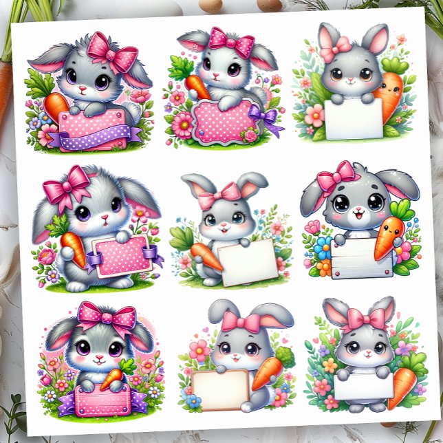 Adesivo Suportes de Sinal de Coelho de Páscoa (Criador carregado)