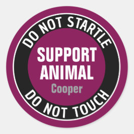 Adesivo Support Animal DO NOT STARTLE OR TOUCH Custom Text