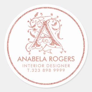 Adesivo Supressas Florais rosa Douradas Monograma de Amost