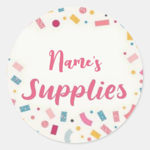 Adesivo “Suprimentos do [Nome]” Personalizado