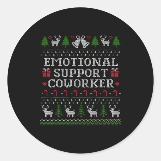 Adesivo Suprt Coworker Retro Ugly Christmas Saying Quote  (Frente)