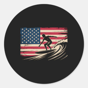 Adesivo Surf Cool Para Homens Mulheres 4 De Julho Bandeira