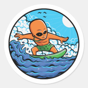 ADESIVO SURF DE ALIENÍGENA LARANJA