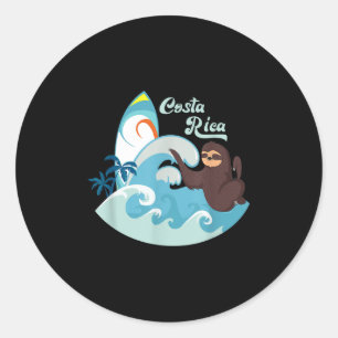 Adesivo Surf de Férias na Costa Rica Sloth Souvenir