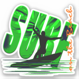 Adesivo Surf de surfe na praia